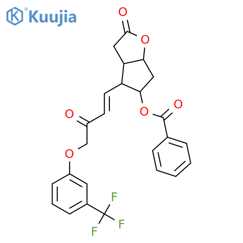 (3aR,4R,5R,6aS)-5-(Benzoyloxy)hexahydro-4-[(1E)-3-oxo-4-[3-(trifluoromethyl)phenoxy]-1-buten-1-yl]-2H-cyclopenta[b]furan-2-one structure
