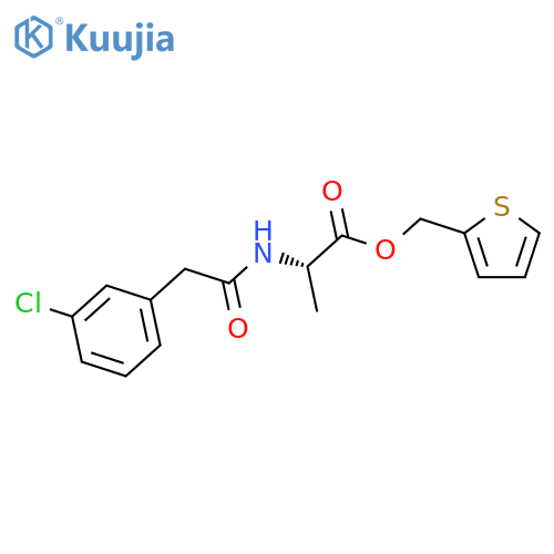 L-Alanine, N-[(3-chlorophenyl)acetyl]-, 2-thienylmethyl ester structure