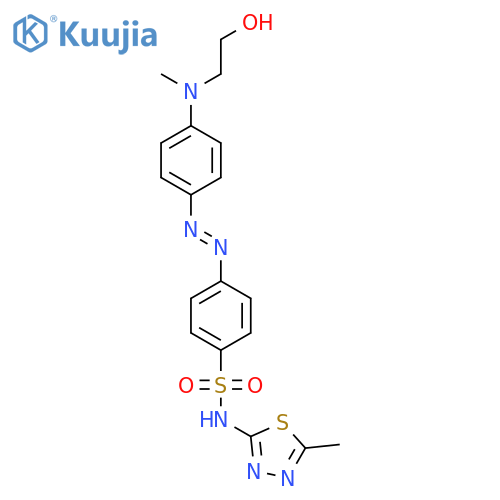 Benzenesulfonamide, 4-[(1E)-2-[4-[(2-hydroxyethyl)methylamino]phenyl]diazenyl]-N-(5-methyl-1,3,4-thiadiazol-2-yl)- structure