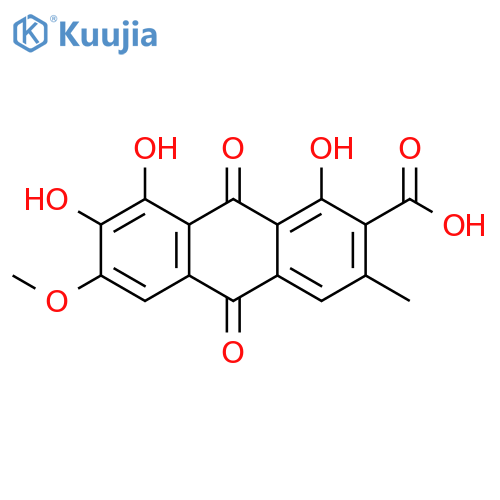 2-Anthracenecarboxylic acid, 9,10-dihydro-1,7,8-trihydroxy-6-methoxy-3-methyl-9,10-dioxo- structure