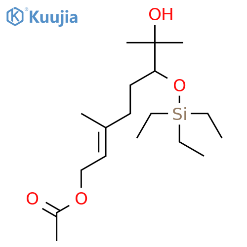 2-Octene-1,7-diol, 3,7-dimethyl-6-[(triethylsilyl)oxy]-, 1-acetate, (2E,6S)- structure