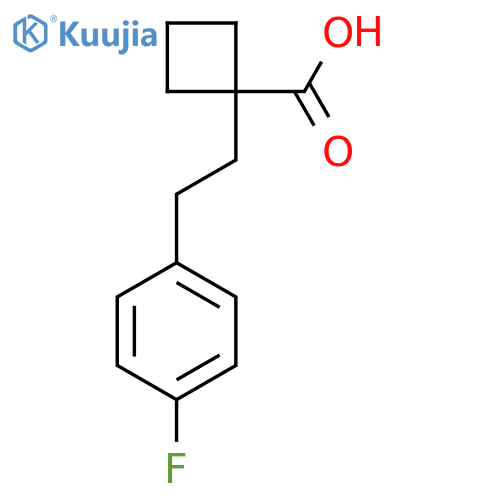 1-2-(4-fluorophenyl)ethylcyclobutane-1-carboxylic acid structure