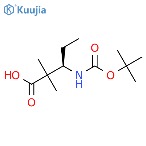 (3R)-3-{[(tert-butoxy)carbonyl]amino}-2,2-dimethylpentanoic acid structure