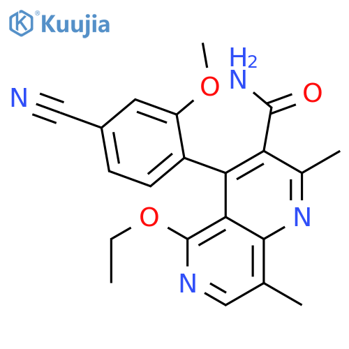 4-(4-Cyano-2-methoxyphenyl)-5-ethoxy-2,8-dimethyl-1,4-dihydro-1,6-naphthyridine-3-carboxamide structure