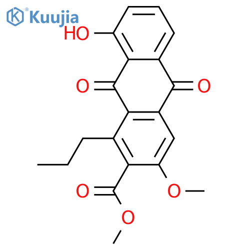 3,8-Dihydroxy-1-propylanthraquinone-2-carboxylic acid; 3-Me ether, Me ester structure