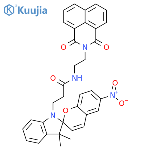 Spiro[2H-1-benzopyran-2,2'-[2H]indole]-1'(3'H)-propanamide, N-[2-(1,3-dioxo-1H-benz[de]isoquinolin-2(3H)-yl)ethyl]-3',3'-dimethyl-6-nitro- structure