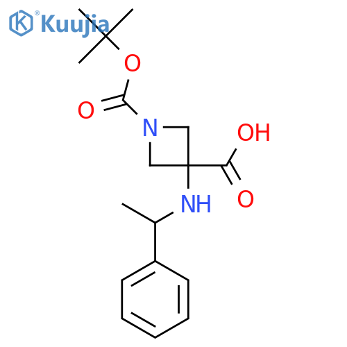 1-[(Tert-butoxy)carbonyl]-3-[(1-phenylethyl)amino]azetidine-3-carboxylic acid structure