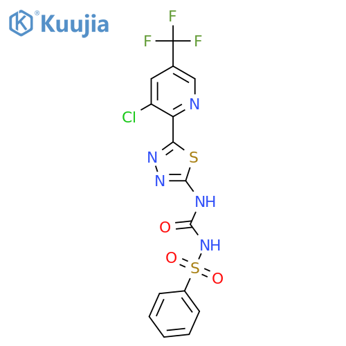 1-(Benzenesulfonyl)-3-{5-[3-chloro-5-(trifluoromethyl)pyridin-2-yl]-1,3,4-thiadiazol-2-yl}urea structure