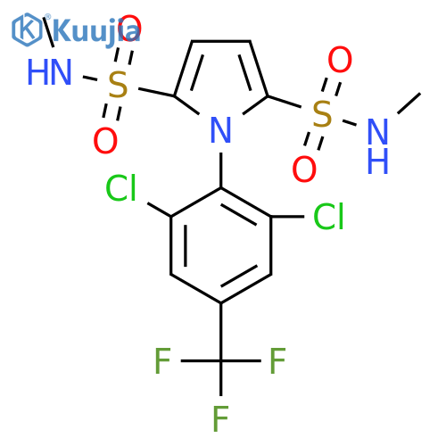 1-[2,6-dichloro-4-(trifluoromethyl)phenyl]-N2,N5-dimethyl-1H-pyrrole-2,5-disulfonamide structure