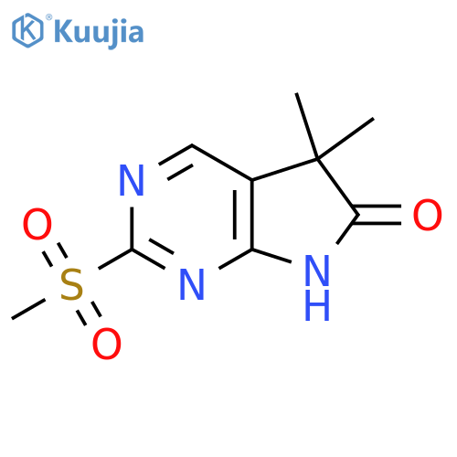 2-methanesulfonyl-5,5-dimethyl-5H,6H,7H-pyrrolo2,3-dpyrimidin-6-one structure