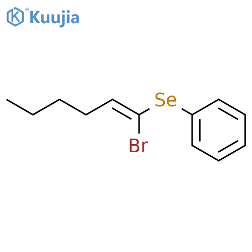 Benzene, [(1-bromo-1-hexenyl)seleno]- structure