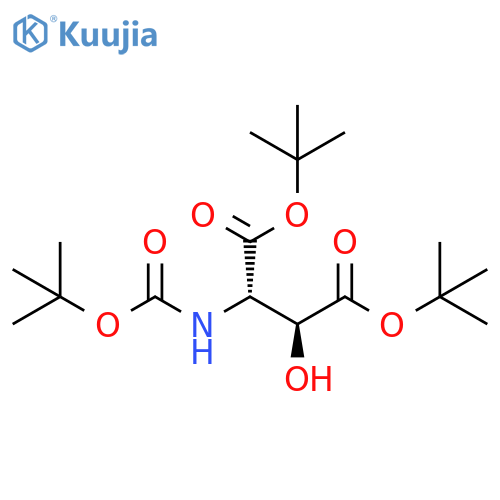 L-Aspartic acid, N-[(1,1-dimethylethoxy)carbonyl]-3-hydroxy-,bis(1,1-dimethylethyl) ester, (3S)- structure