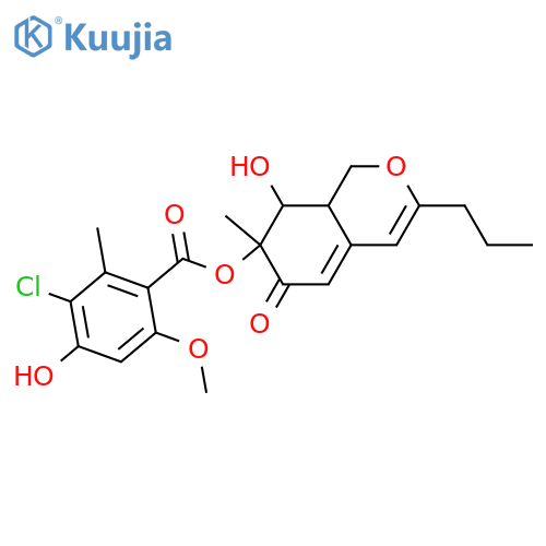 6,7,8,8a-Tetrahydro-7,8-dihydroxy-7-methyl-3-(1-propenyl)-1H-2-benzopyran-6-one; (1'E,7R,8S,8aS)-form, 1',2'-Dihydro, 7-O-(3-chloro-4-hydroxy-6-methoxy-2-methylbenzoyl) structure