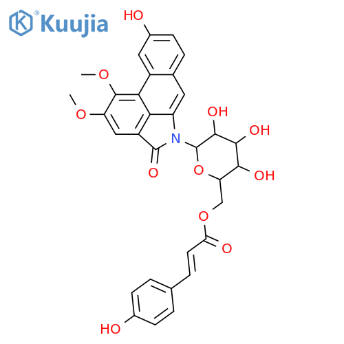 1,2,9-Trihydroxydibenz[cd,f]indol-4(5H)-one; 1,2-Di-Me ether, N-[4-hydroxy-E-cinnamoyl-(→6)-β-D-glucopyranosyl] structure