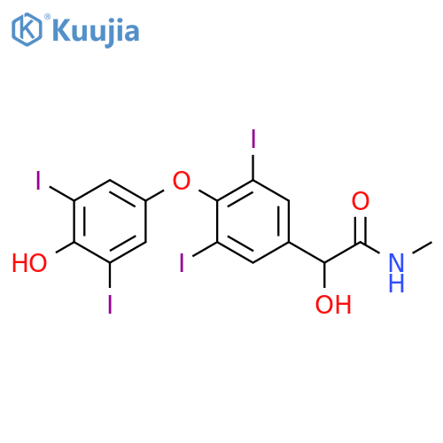 α-Hydroxy-4-(4-hydroxy-3,5-diiodophenoxy)-3,5-diiodo-N-methyl-benzeneacetamide structure