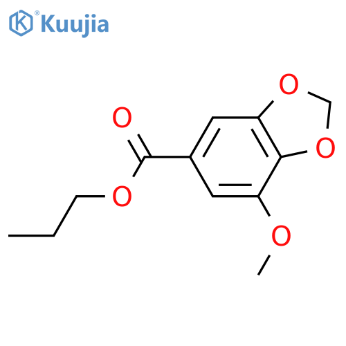 3-Hydroxy-4,5-methylenedioxybenzoic acid; Me ether, propyl ester structure