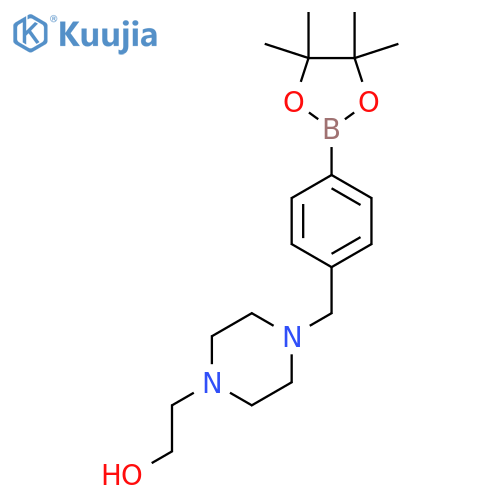 2-(4-(4-(4,4,5,5-Tetramethyl-1,3,2-dioxaborolan-2-yl)benzyl)piperazin-1-yl)ethanol structure