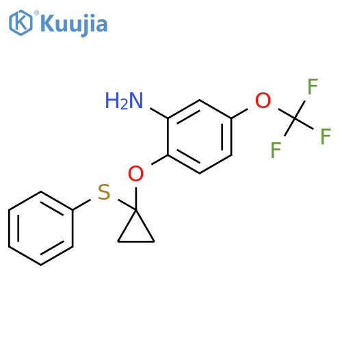 Benzenamine, 2-[[1-(phenylthio)cyclopropyl]oxy]-5-(trifluoromethoxy)- structure