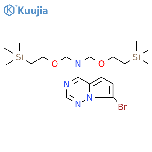 (7-Bromo-pyrrolo[2,1-f][1,2,4]triazin-4-yl)-bis-(2-trimethylsilanyl-ethoxymethyl)-amine structure