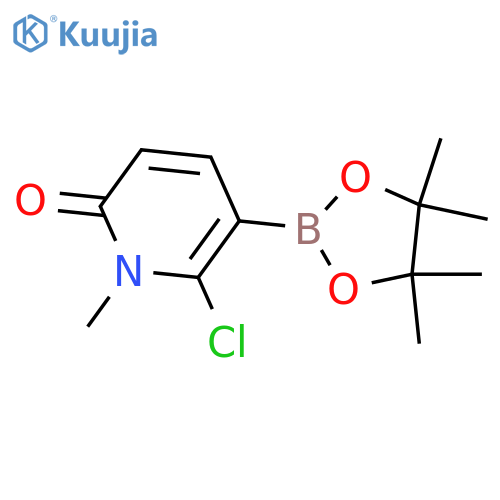 6-chloro-1-methyl-5-(4,4,5,5-tetramethyl-1,3,2-dioxaborolan-2-yl)pyridin-2-one structure