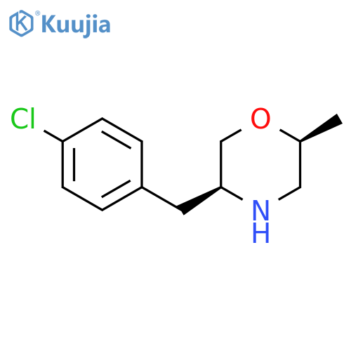 (2S,5S)-5-[(4-chlorophenyl)methyl]-2-methyl-morpholine structure
