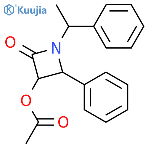 2-Azetidinone, 3-(acetyloxy)-4-phenyl-1-[(1R)-1-phenylethyl]-, (3R,4S)-rel- structure