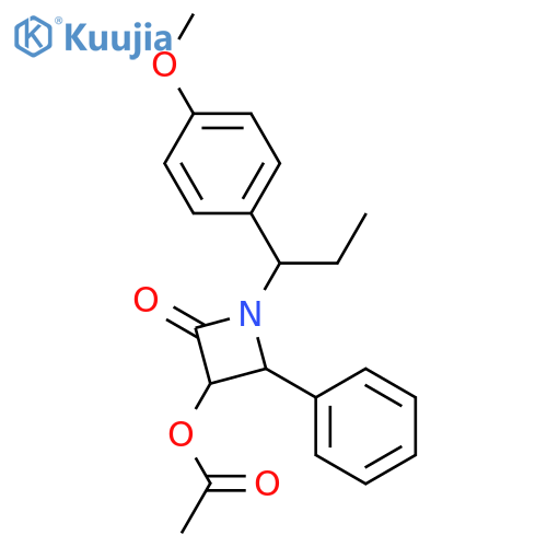 (3R,4S)-3-(Acetyloxy)-1-[(1S)-1-(4-methoxyphenyl)propyl]-4-phenyl-2-azetidinone structure