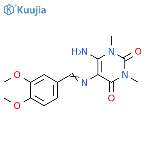 2,4(1H,3H)-Pyrimidinedione, 6-amino-5-[[(3,4-dimethoxyphenyl)methylene]amino]-1,3-dimethyl- structure