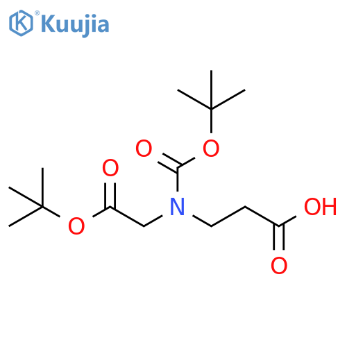 3-(tert-Butoxycarbonyl-tert-butoxycarbonylmethyl-amino)-propionic acid structure