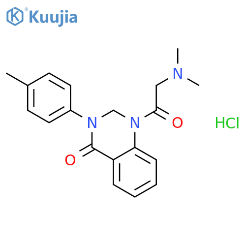 1-[(dimethylamino)acetyl]-3-(4-methylphenyl)-2,3-dihydroquinazolin-4(1H)-one hydrochloride (1:1) structure