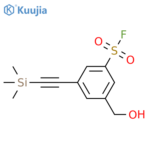 3-(hydroxymethyl)-5-2-(trimethylsilyl)ethynylbenzene-1-sulfonyl fluoride structure