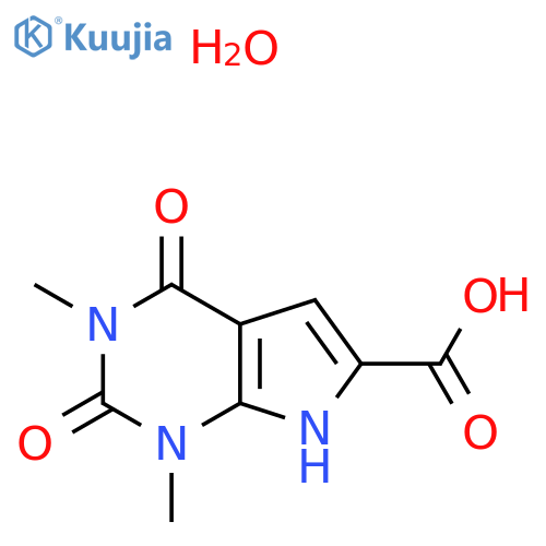 1,3-Dimethyl-2,4-dioxo-2,3,4,7-tetrahydropyrrolo[2,3-d]pyrimidine-6-carboxylic acid monohydrate structure