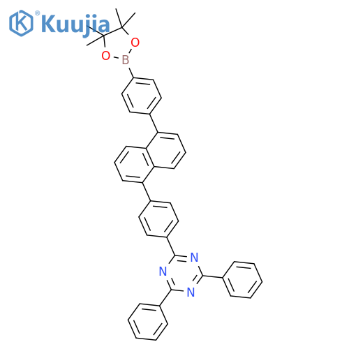1,3,5-Triazine, 2,4-diphenyl-6-[4-[5-[4-(4,4,5,5-tetramethyl-1,3,2-dioxaborolan-2-yl)phenyl]-1-naphthalenyl]phenyl]- structure
