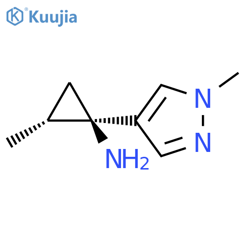 trans-2-methyl-1-(1-methylpyrazol-4-yl)cyclopropanamine structure