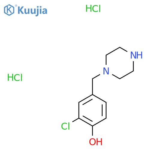 2-Chloro-4-[(piperazin-1-yl)methyl]phenol dihydrochloride structure