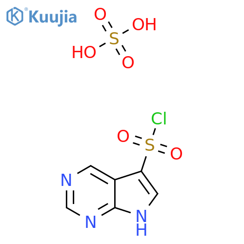 7H-Pyrrolo[2,3-d]pyrimidine-5-sulfonyl chloride; sulfuric acid structure