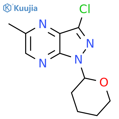 3-Chloro-5-methyl-1-(tetrahydro-2H-pyran-2-yl)-1H-pyrazolo[3,4-b]pyrazine structure