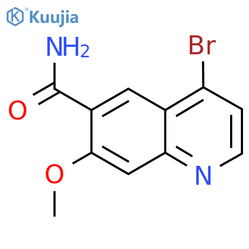 4-Bromo-7-methoxyquinoline-6-carboxamide structure