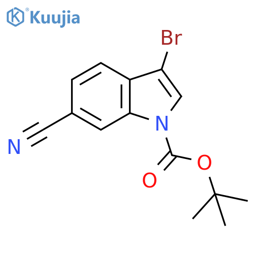 tert-Butyl 3-bromo-6-cyano-1H-indole-1-carboxylate structure