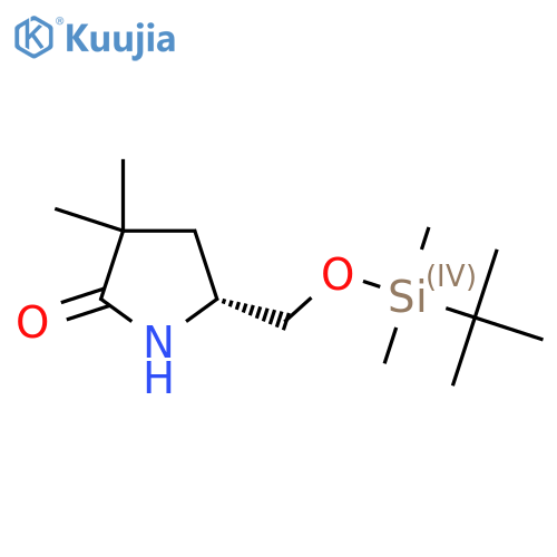 (R)-5-(((tert-butyldimethylsilyl)oxy)methyl)-3,3-dimethylpyrrolidin-2-one structure