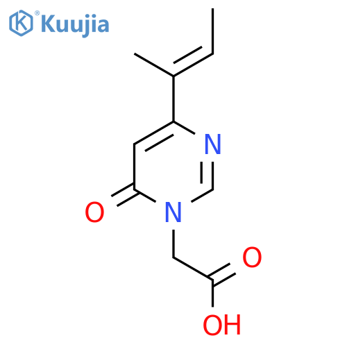 (E)-2-(4-(but-2-en-2-yl)-6-oxopyrimidin-1(6H)-yl)acetic acid structure