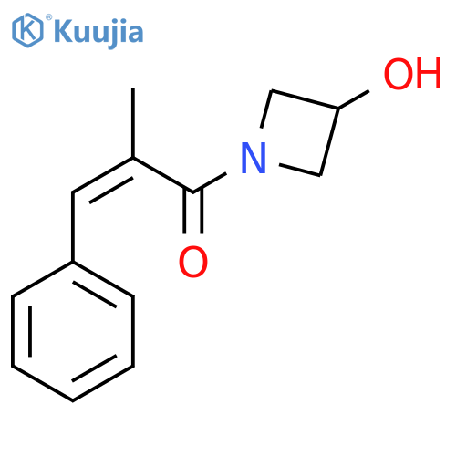 (Z)-1-(3-Hydroxyazetidin-1-yl)-2-methyl-3-phenylprop-2-en-1-one structure