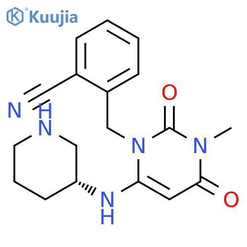 2-3,4-Dihydro-3-methyl-2,4-dioxo-6-(3R)-3-piperidinylamino-1(2H)-pyrimidinylmethyl-benzonitrile structure