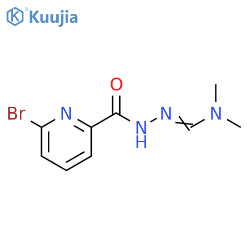 (E)-N'-(6-bromopicolinoyl)-N,N-dimethylformohydrazonamide structure