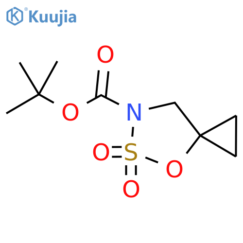 tert-butyl 5,5-dioxo-4-oxa-5λ?-thia-6-azaspiro[2.4]heptane-6-carboxylate structure