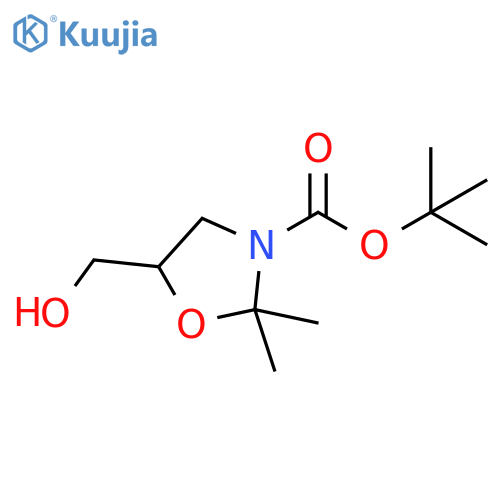 tert-butyl 5-(hydroxymethyl)-2,2-dimethyloxazolidine-3-carboxylate structure