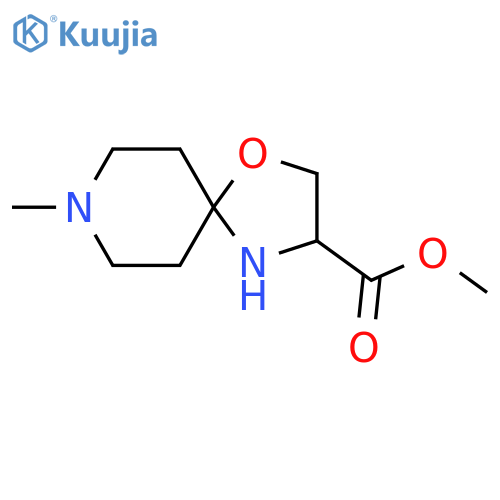1-Oxa-4,8-diazaspiro[4.5]decane-3-carboxylic acid, 8-methyl-, methyl ester structure