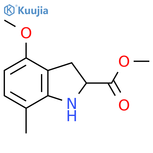 methyl 4-methoxy-7-methyl-2,3-dihydro-1H-indole-2-carboxylate structure