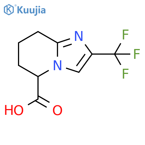2-(trifluoromethyl)-5H,6H,7H,8H-imidazo1,2-apyridine-5-carboxylic acid structure