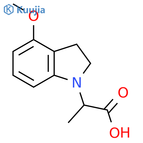 2-(4-Methoxyindolin-1-yl)propanoic acid structure